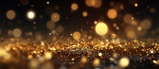 Fototapeta premium Golden Glitter and Sparkling Lights Abstract