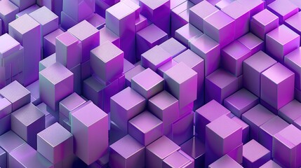 Fototapeta premium abstract backgrounds, abstract 3d square purple box technology communication concept background. Random shifted purple cube square boxes block background wallpaper banner with copy space