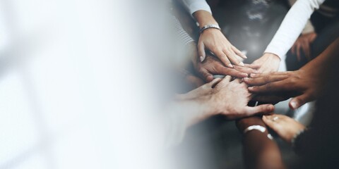 Joined hands for teamwork, business concept