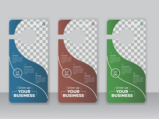 Corporate modern door hanger design template and door hanging