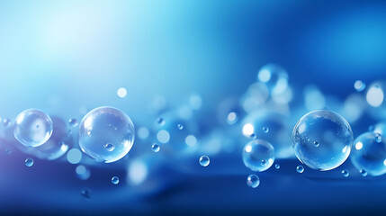 Aquatic Wonder:Blue Background of Glistening Water Bubbles
