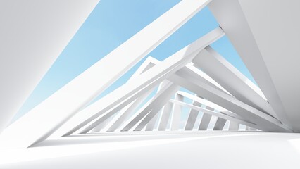 Obraz premium Architecture background geometric arched interior 3d render