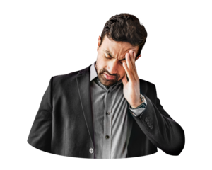 Stressed man png collage element, transparent background