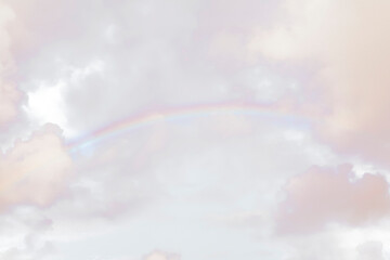 PNG Rainbow cloudy sky, transparent background