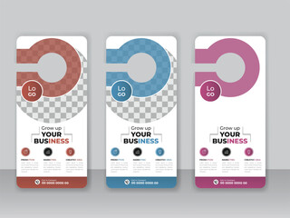 Corporate modern door hanger design template and door hanging