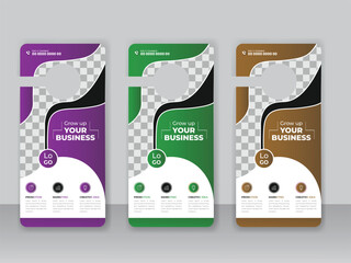 Corporate modern door hanger design template and door hanging