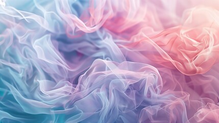 Obraz premium Abstract shapes in pastel colors, resembling soft petals or ribbons.