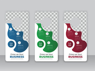 Corporate modern door hanger design template and door hanging
