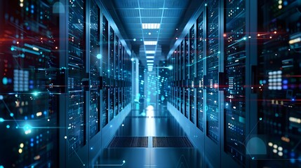 Obraz premium A secure digital vault with layers of encryption, firewalls, and security personnel monitoring systems, protecting valuable digital assets and sensitive information