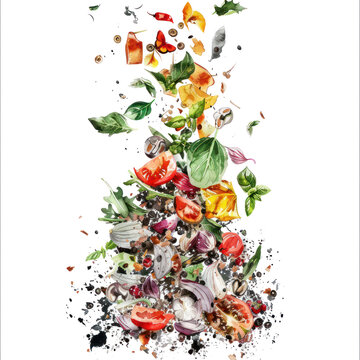 recommend clip art: Compost watercolor illustration isolated on transparent. Christmas png file for art work.
                    