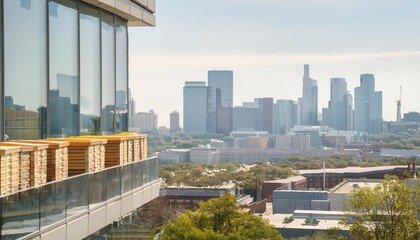 Fototapeta premium Rooftop beehives in a city