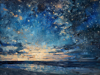 Obraz premium Tranquil Night Sky