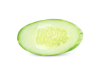 Sliced Cucumber isolated on white background.