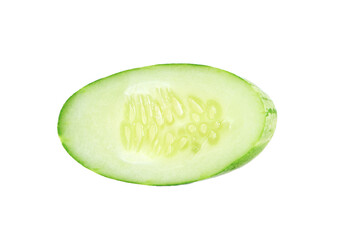 Sliced Cucumber isolated on white background.