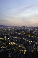 Fototapeta premium 용마산 중랑구 노을 일몰