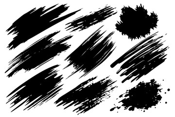 A collection of black brush marks on a white surface