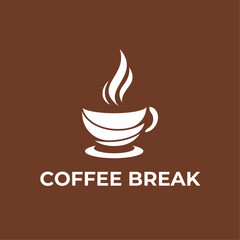 Coffee emblem logo with text, vector logo for branding with editable text