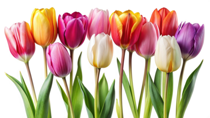 Tulip set flower isolated on transparent background png
