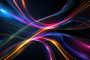 a colorful lights on a black background