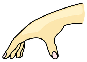 Hand, wrist, touches and touching. Sense organs, arm, touch and feel, illustration