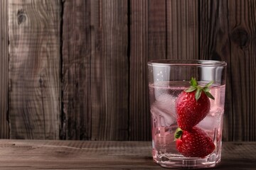 strawberry soda - soft focus with film filter. Beautiful simple AI generated image in 4K, unique.