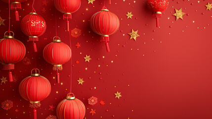 a red and gold decorations