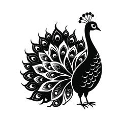 Fototapeta premium Peacock Silhouette Vector Illustration 