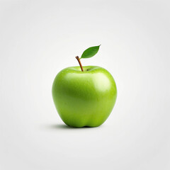 Green apple fruit, clean white background isoted