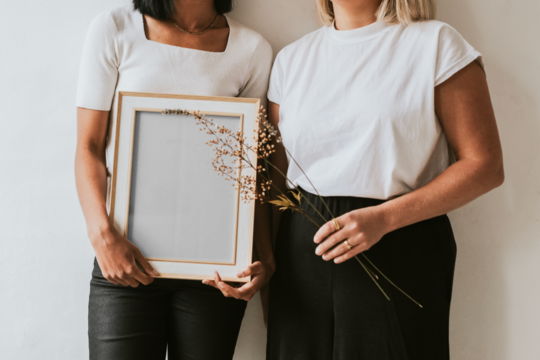 Feminine frame mockup png, transparent space for artwork