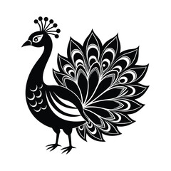 Fototapeta premium Peacock Silhouette Vector Illustration 