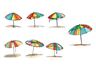 Obraz premium umbrella vector illustration isolated on white background. 