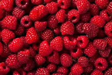 Wild raspberries heap - raspberry detail. Beautiful simple AI generated image in 4K, unique.