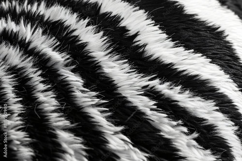 Poster a black and white zebra skin pattern with the texture of real fur, perfect for creating animal print