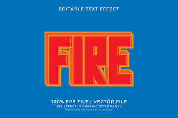 Obraz premium 3D Fire Text effect editable vector