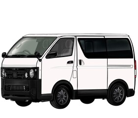 バン　ワゴン　ミニカー　白
