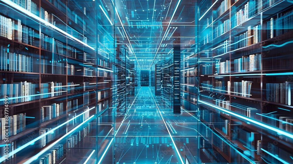 Poster a digital library where data architects organize and visualize information assets, with interconnect