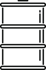 Simple line art icon of a metal barrel for storing and transporting oil and petroleum products