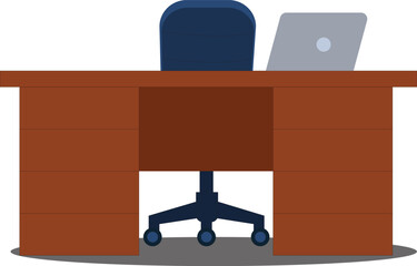 Table simple office vector. Flat design.