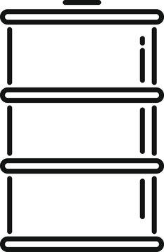 recommend clip art: Simple line art icon of a metal barrel for storing and transporting oil and petroleum products