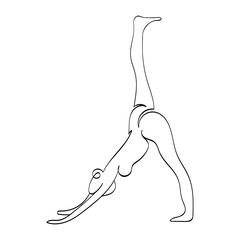 Vector illustration of yoga asana. Sports, yoga, meditation. Girl doing yoga. Healthy lifestyle.