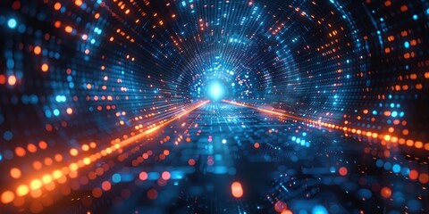 Abstract Tunnel of Light and Data