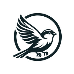 Fototapeta premium flat vector logo of sparrow.