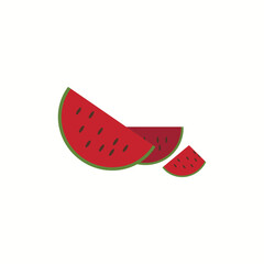 Watermelon Fruit Thin Line Icon Vector