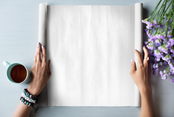 Paper roll mockup png transparent