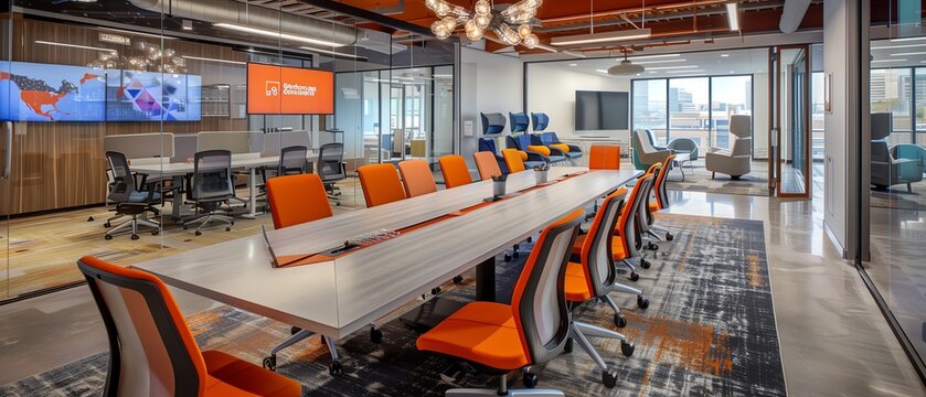 Innovation hubs, cuttingedge technology, collaborative workspace, sleek design