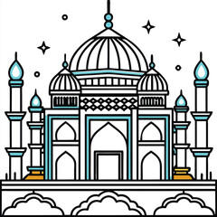 Mosque silhouette vector art illustration