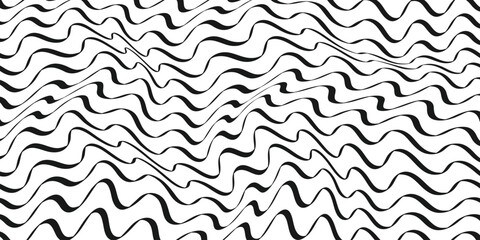 Fototapeta premium Abstract black wavy line background vector