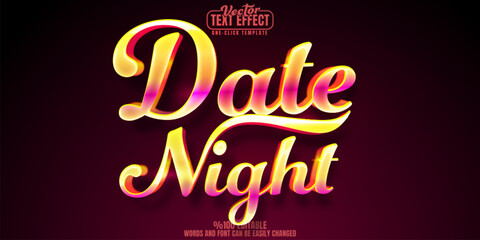 Date editable text effect, customizable night and love 3d font style © LetsSmile