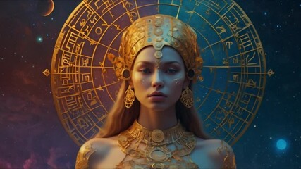 In the sky, the Zodiac characters shine with a magical beauty. These figures represent the twelve astrological signs, each with their own symbolism. Imagine a painting of these beings