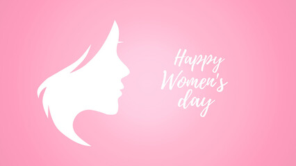 International women's day poster. Woman sign. Bubble pink design template. Happy women's Day. illustration. 